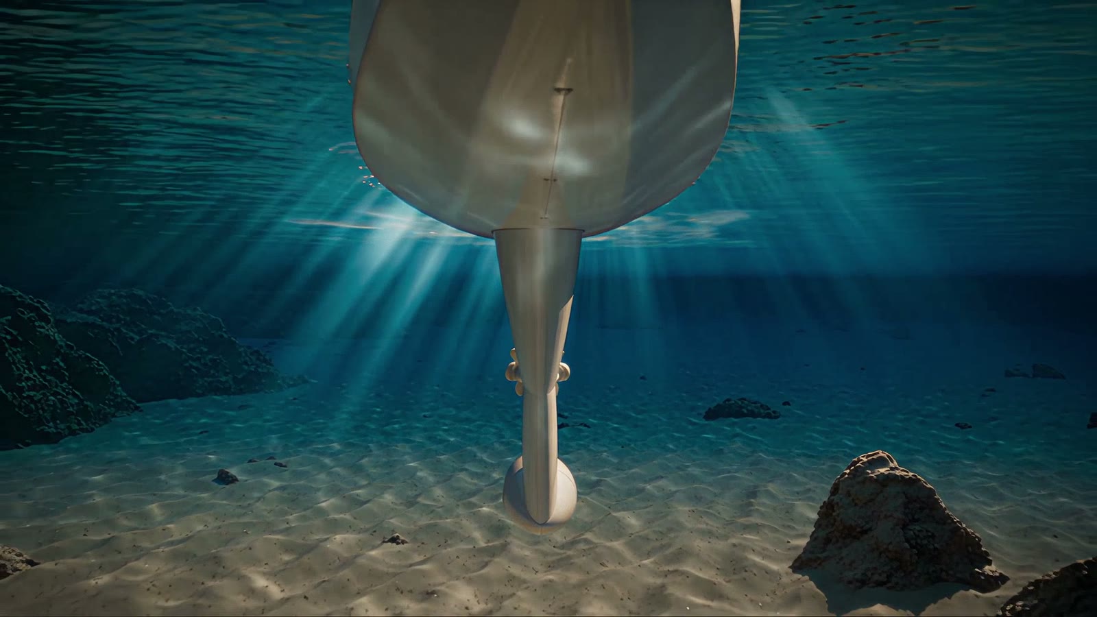 The keel and its sensors under water